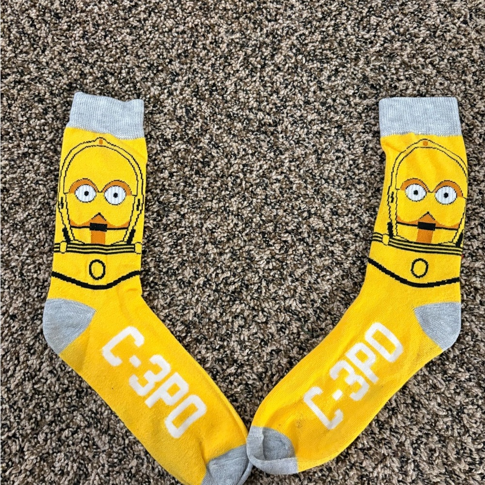 Yellow C-3PO Themed Socks